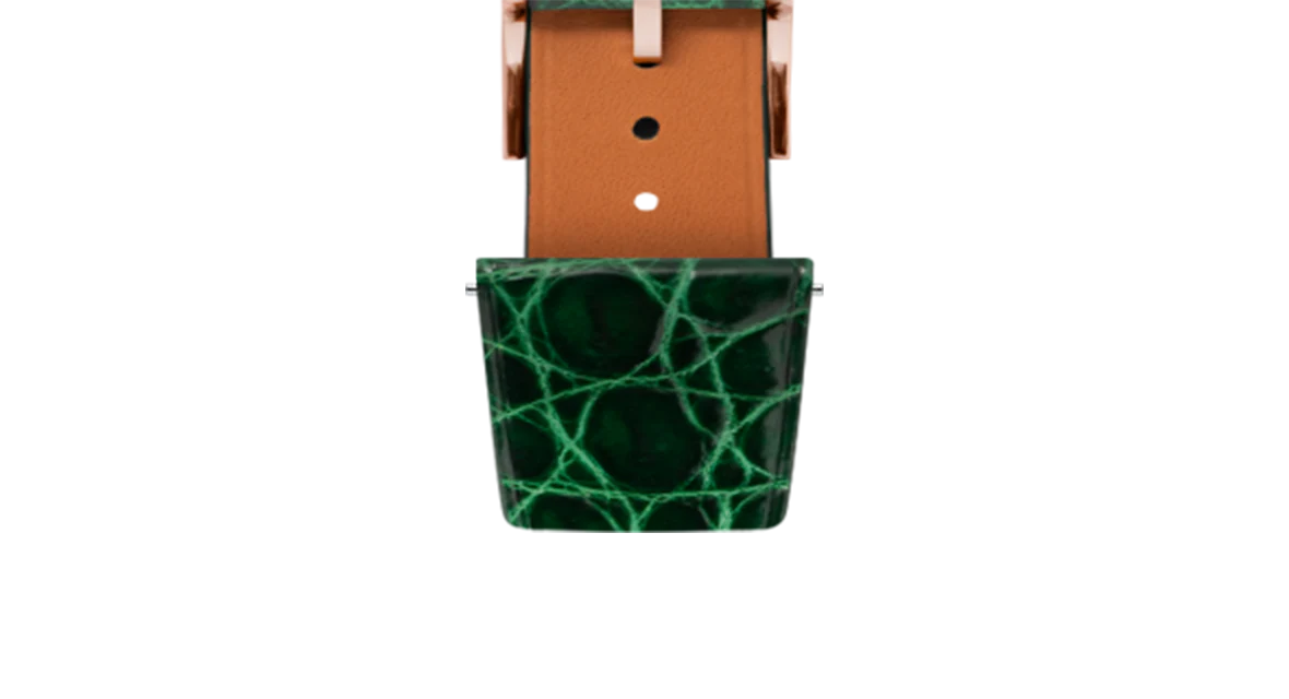 Glossy Emerald Crocodile Flank Stitchless Strap - Image 5