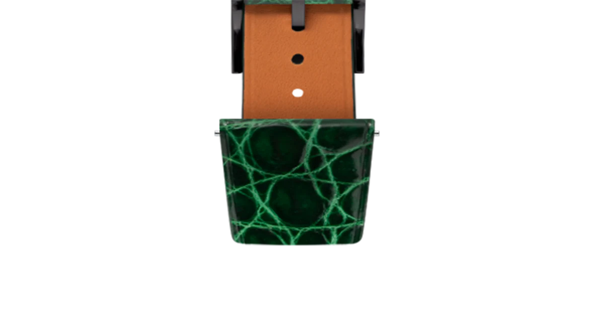 Glossy Emerald Crocodile Flank Stitchless Strap - Image 7