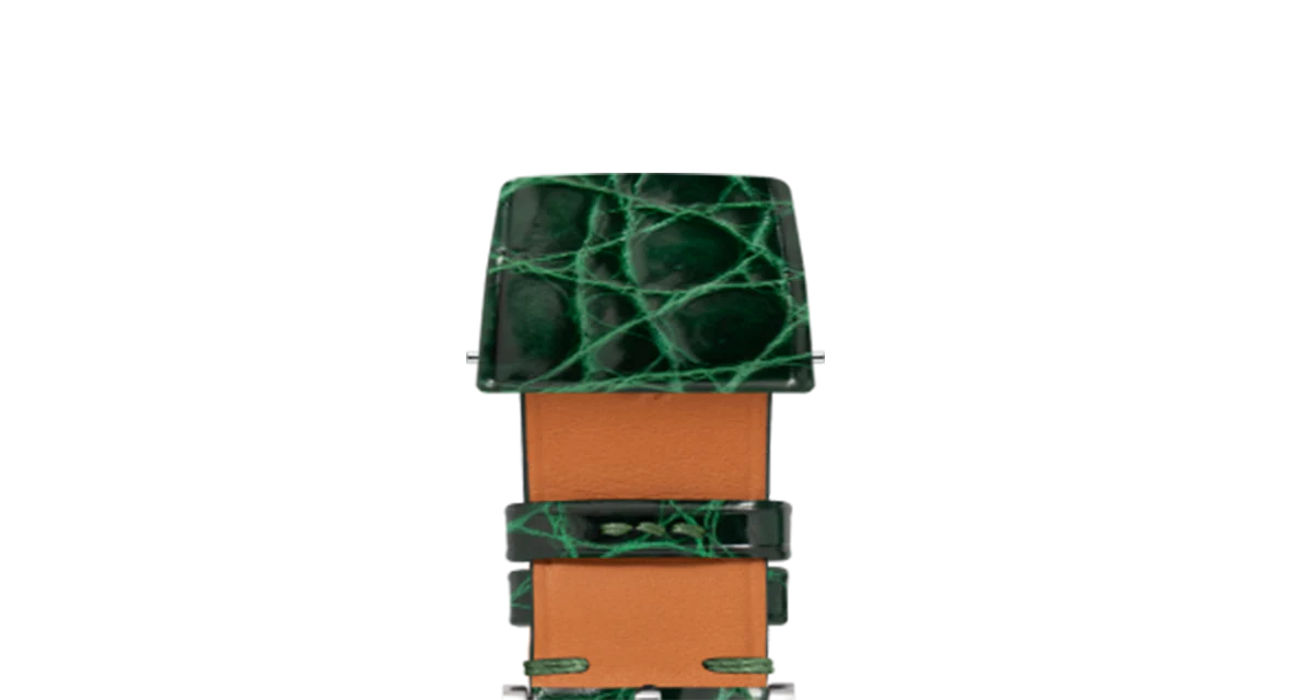 Glossy Emerald Crocodile Flank Stitchless Strap - Image 8