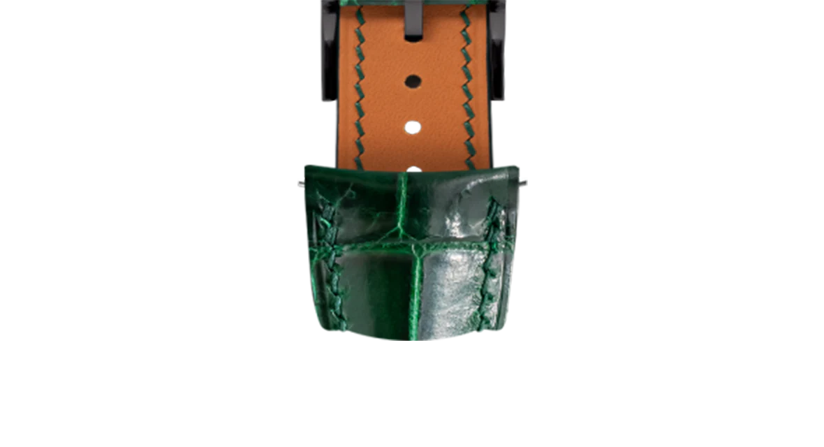 Glossy Emerald Crocodile Signature (Curved) Strap - Image 11