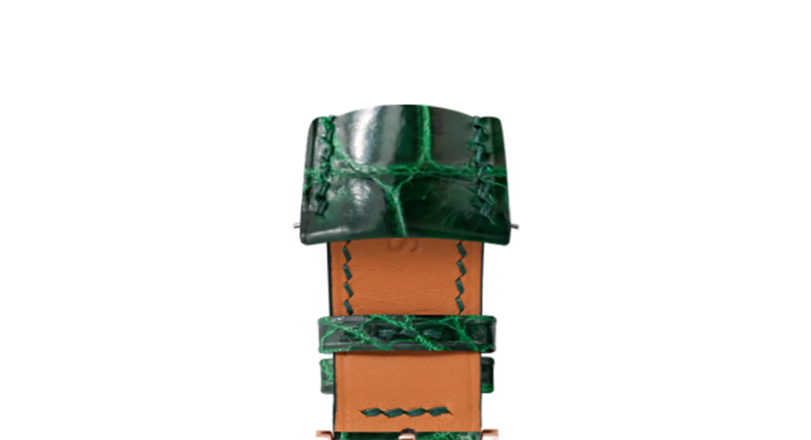 Glossy Emerald Crocodile Signature (Curved) Strap - Image 6