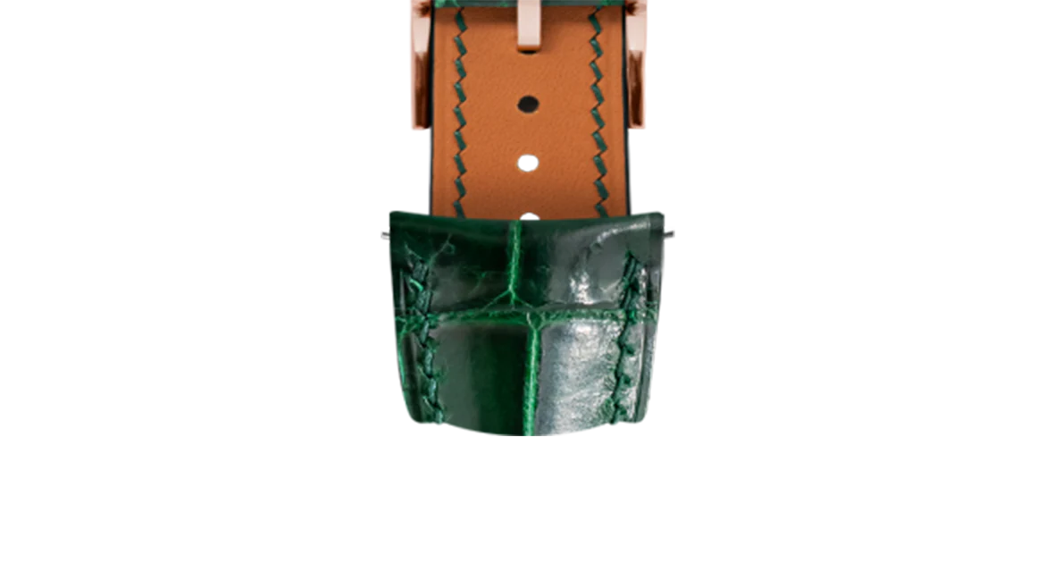 Glossy Emerald Crocodile Signature (Curved) Strap - Image 7