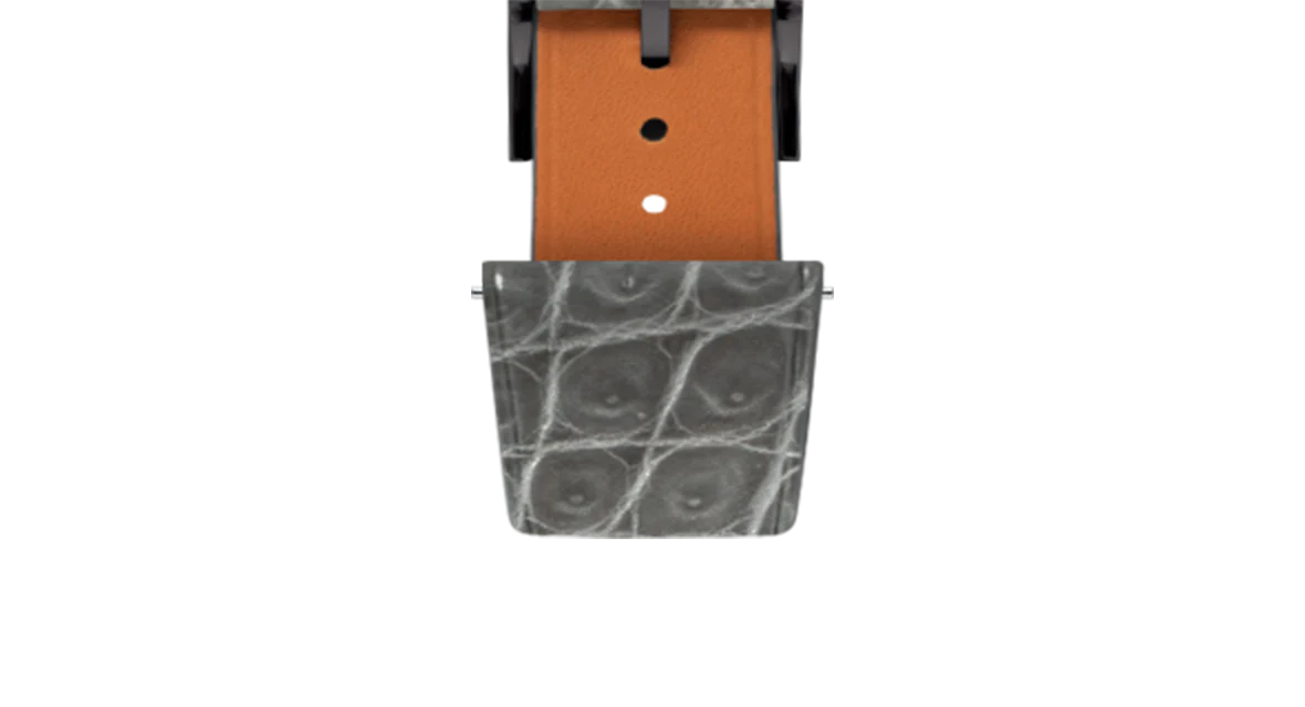 Glossy Grey Crocodile Flank Stitchless Strap - Image 11