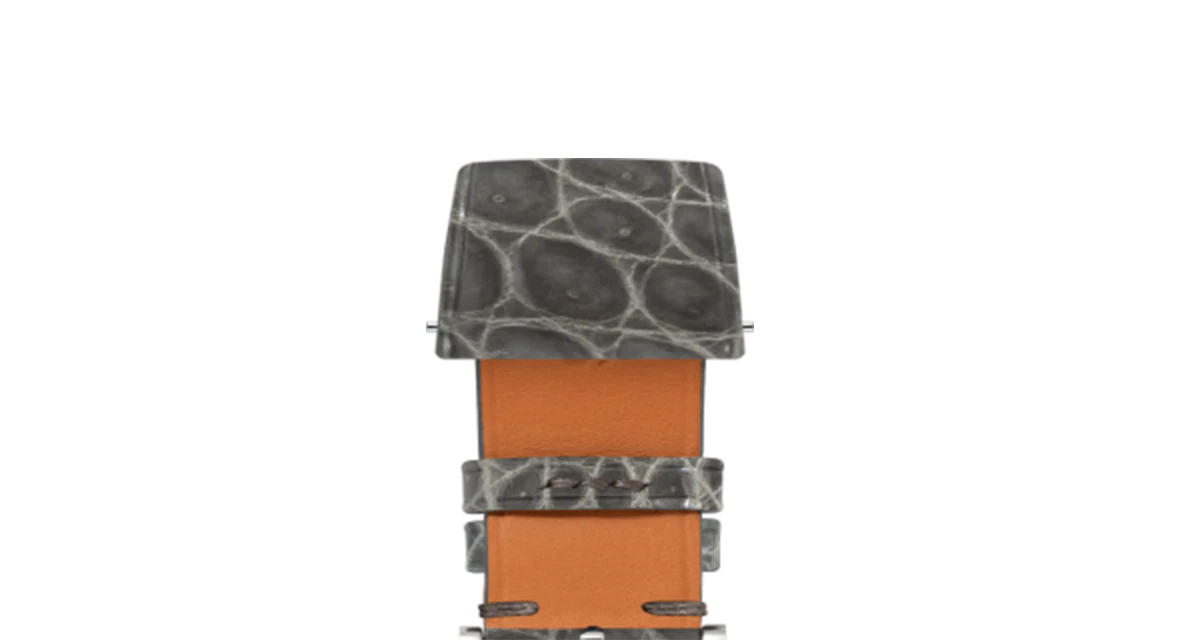 Glossy Grey Crocodile Flank Stitchless Strap - Image 4