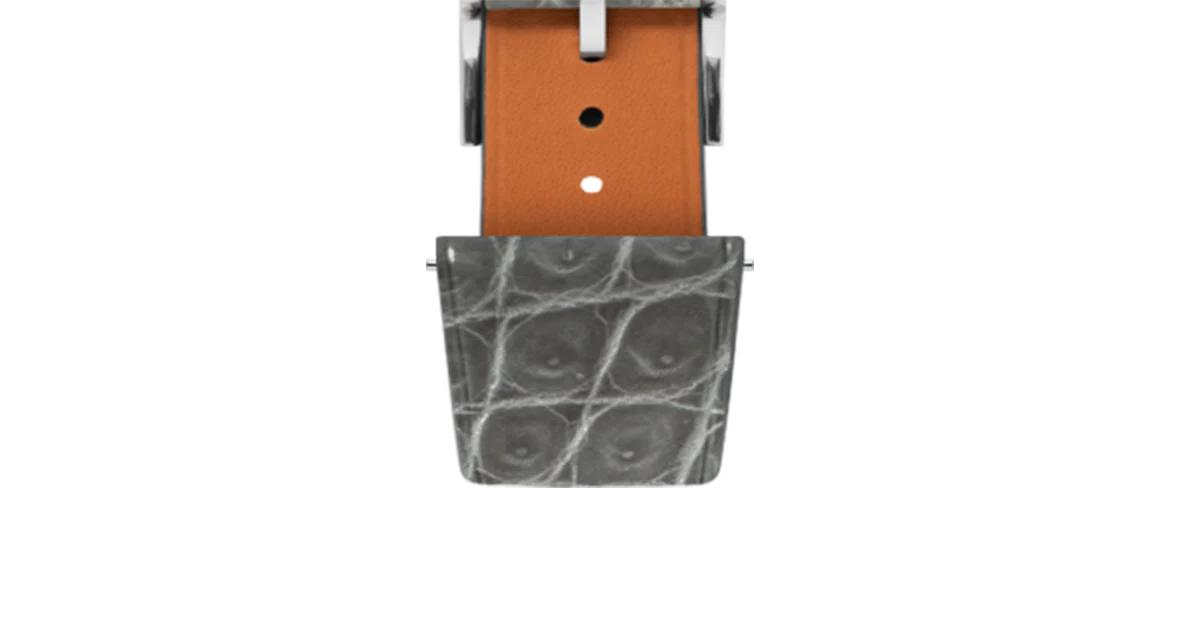 Glossy Grey Crocodile Flank Stitchless Strap - Image 5