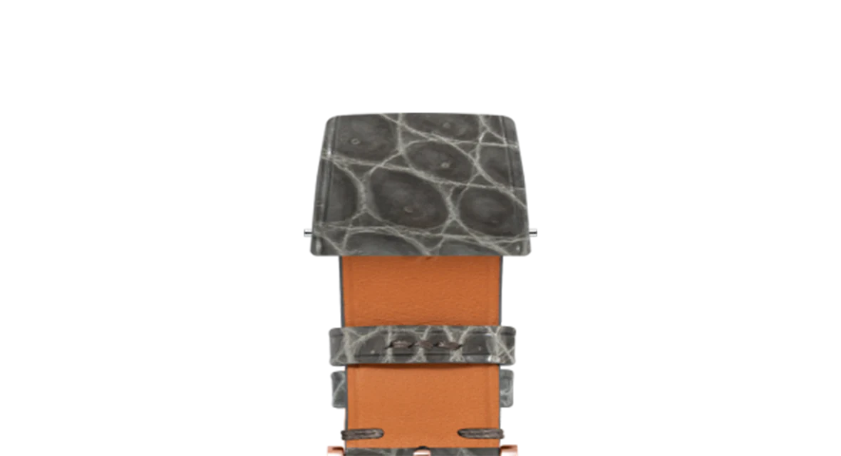 Glossy Grey Crocodile Flank Stitchless Strap - Image 6