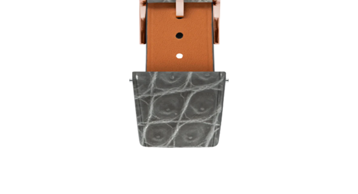 Glossy Grey Crocodile Flank Stitchless Strap - Image 7