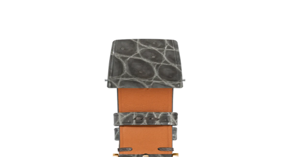 Glossy Grey Crocodile Flank Stitchless Strap - Image 8