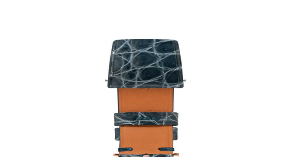 Glossy Lagoon Blue Crocodile Flank Stitchless Strap - Image 6