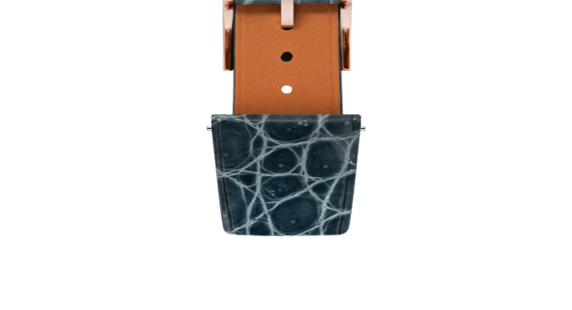 Glossy Lagoon Blue Crocodile Flank Stitchless Strap - Image 7