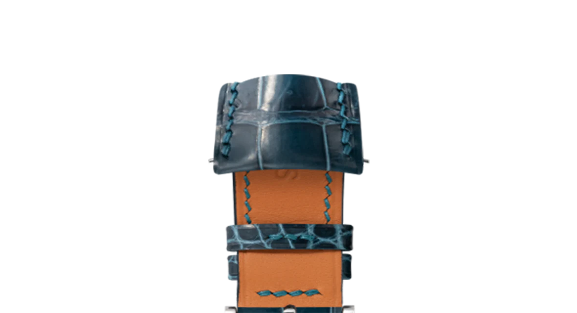 Glossy Lagoon Blue Crocodile Signature (Curved) Strap - Image 3