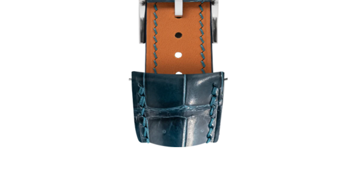 Glossy Lagoon Blue Crocodile Signature (Curved) Strap - Image 4