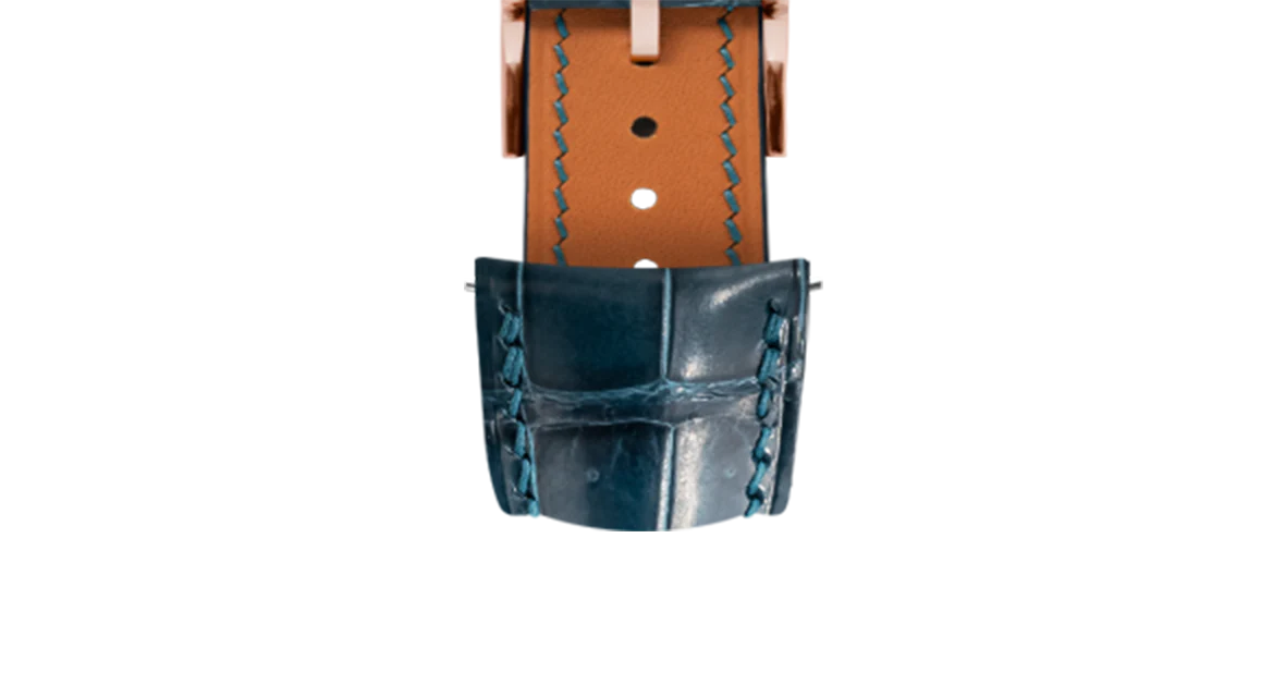 Glossy Lagoon Blue Crocodile Signature (Curved) Strap - Image 6