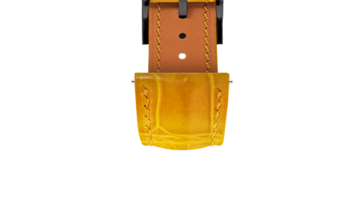 Glossy Saffron Crocodile Signature Strap - Image 11