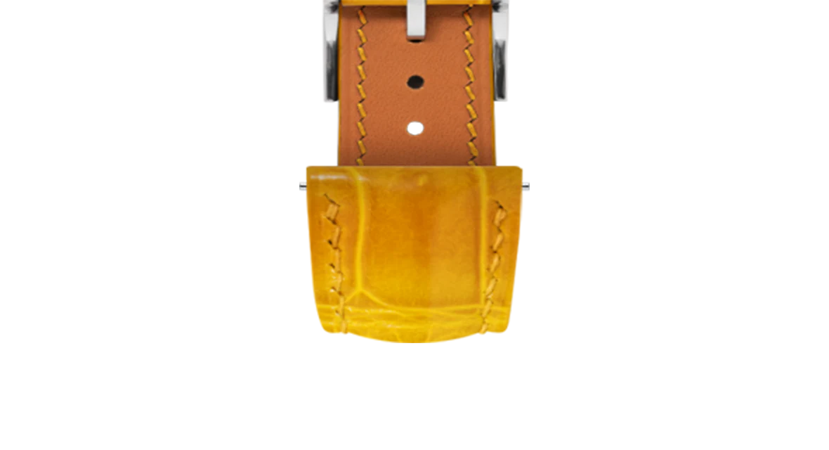 Glossy Saffron Crocodile Signature Strap - Image 5