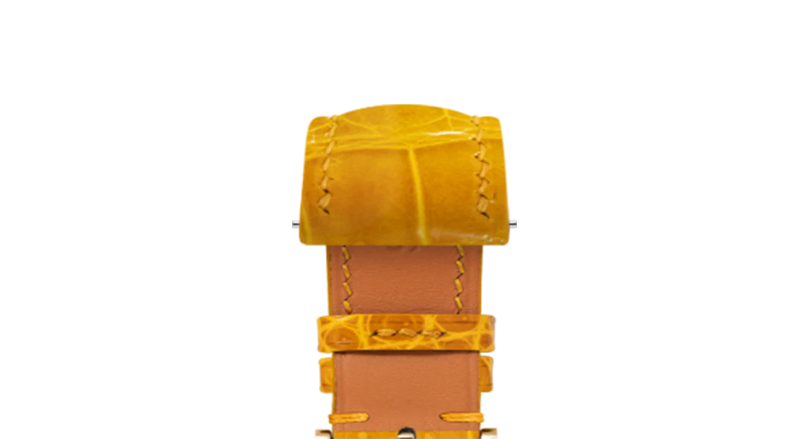 Glossy Saffron Crocodile Signature Strap - Image 8