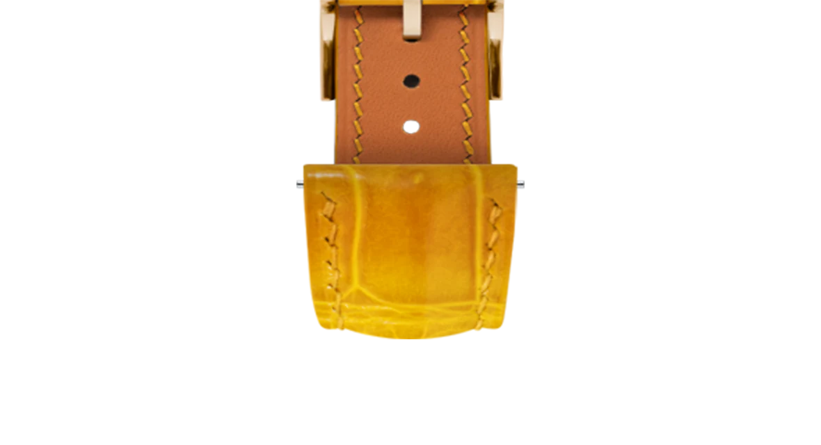 Glossy Saffron Crocodile Signature Strap - Image 9
