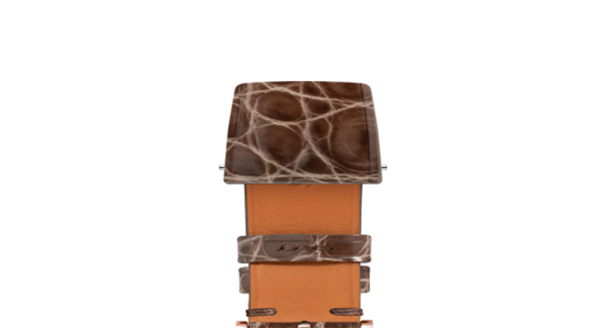 Glossy Taupe Brown Crocodile Flank Stitchless Strap - Image 6
