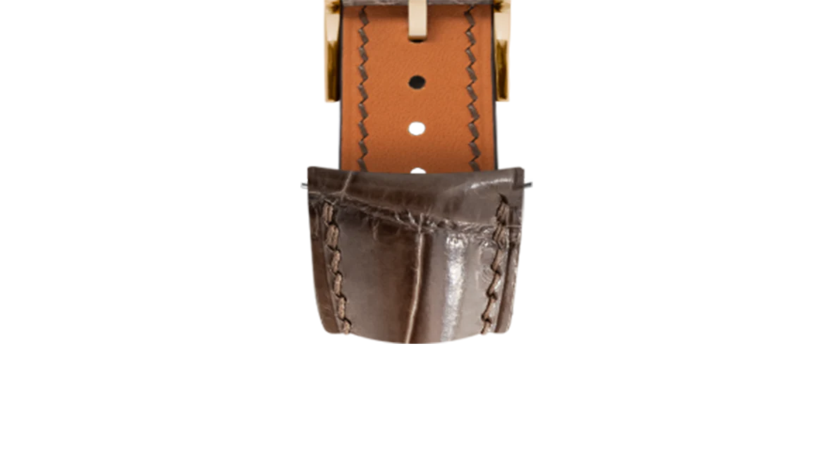 Glossy Taupe Brown Crocodile Signature (Curved) Strap - Image 10