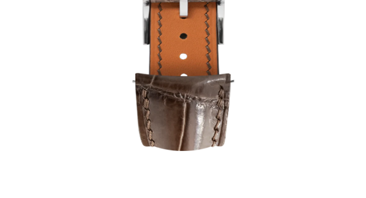 Glossy Taupe Brown Crocodile Signature (Curved) Strap - Image 6