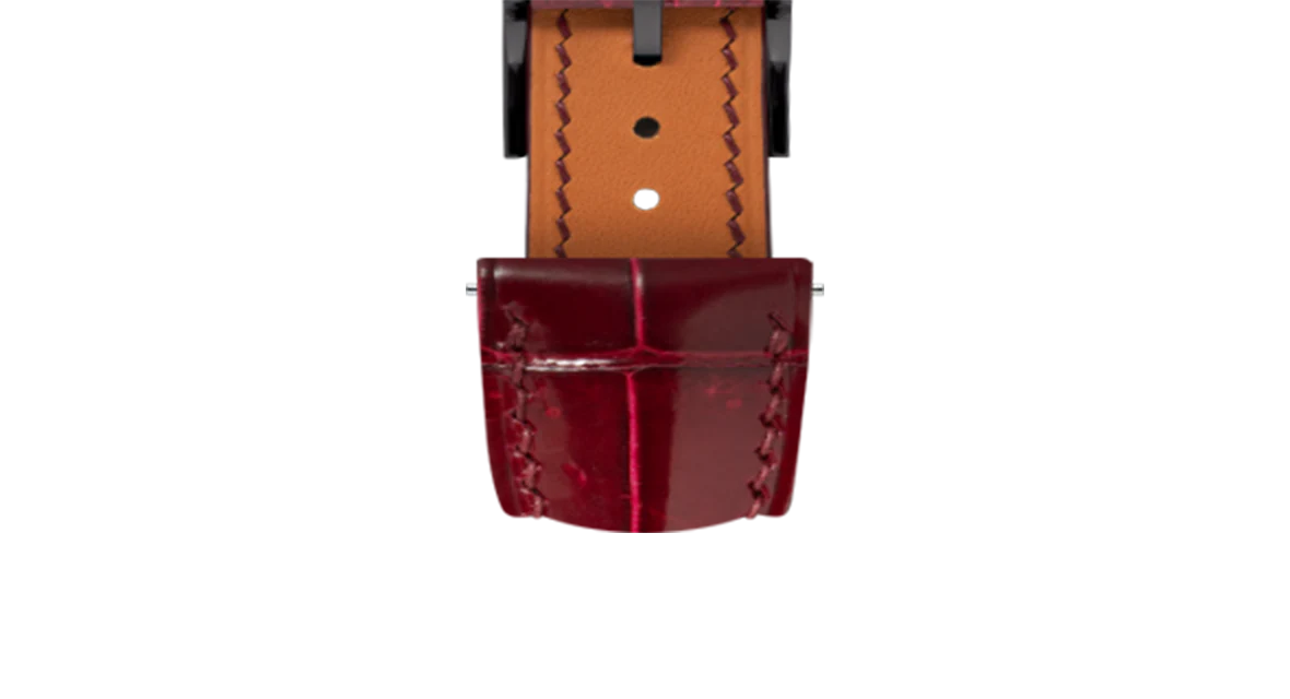 Glossy Wine Red Crocodile Signature Strap - Image 11