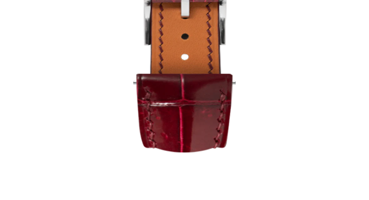 Glossy Wine Red Crocodile Signature Strap - Image 5