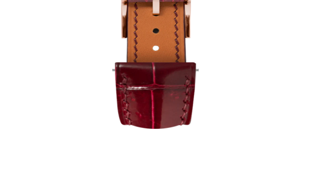 Glossy Wine Red Crocodile Signature Strap - Image 7