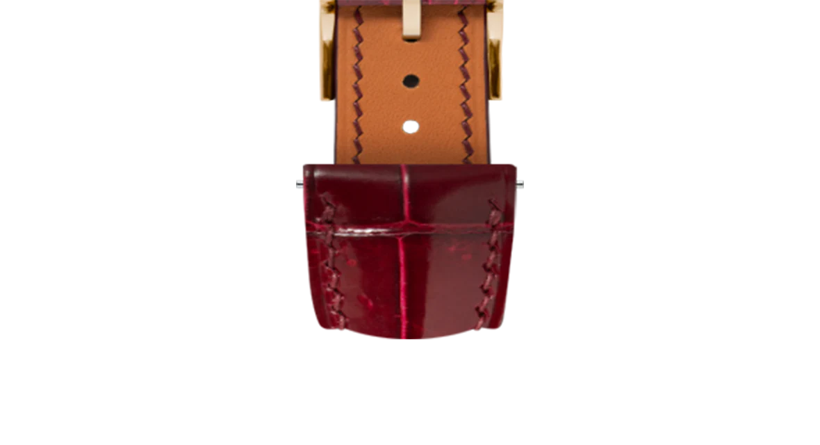 Glossy Wine Red Crocodile Signature Strap - Image 9