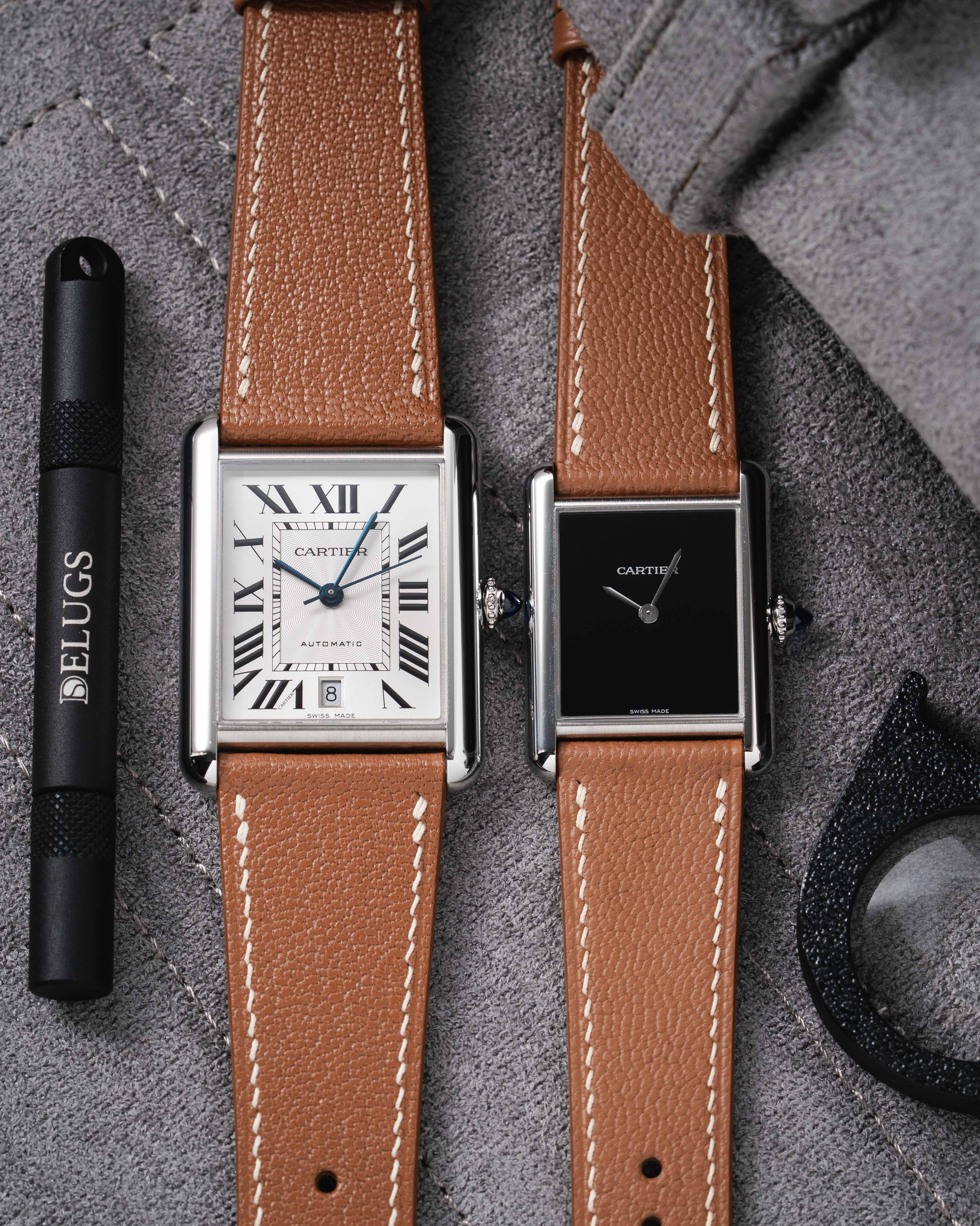 Gold Chevre Strap for Cartier Tank - Image 4