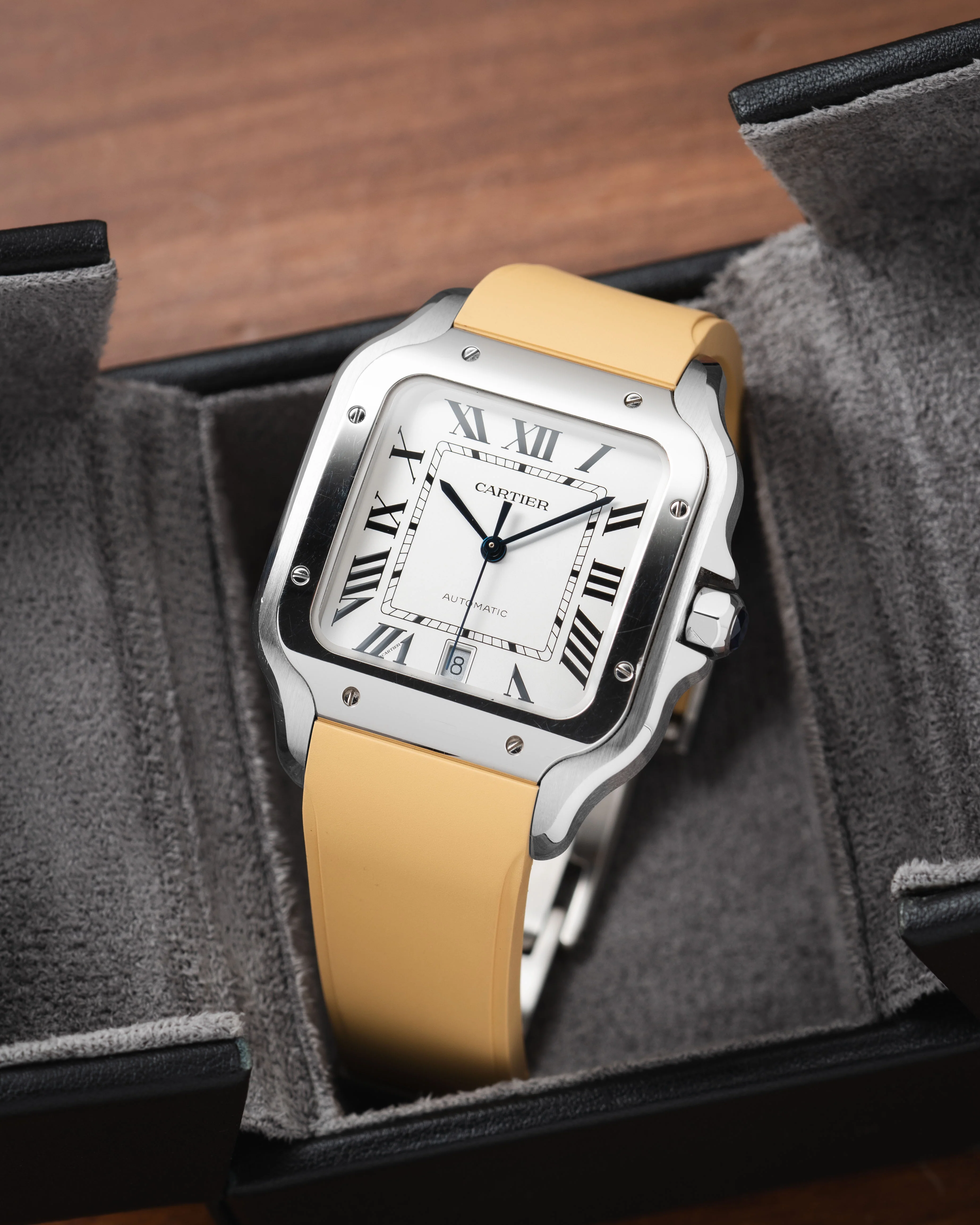 Gold CTS Rubber Strap for Cartier Santos de Cartier - Image 3