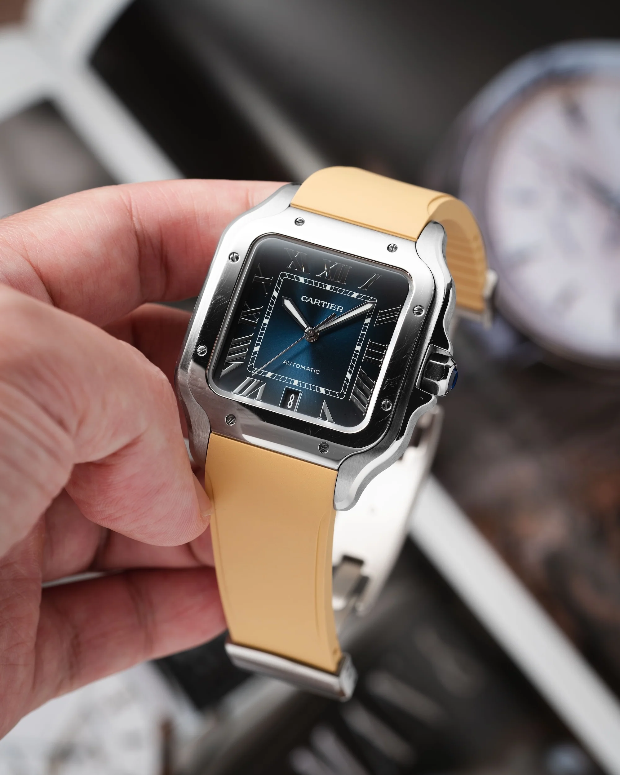Gold CTS Rubber Strap for Cartier Santos de Cartier - Image 4