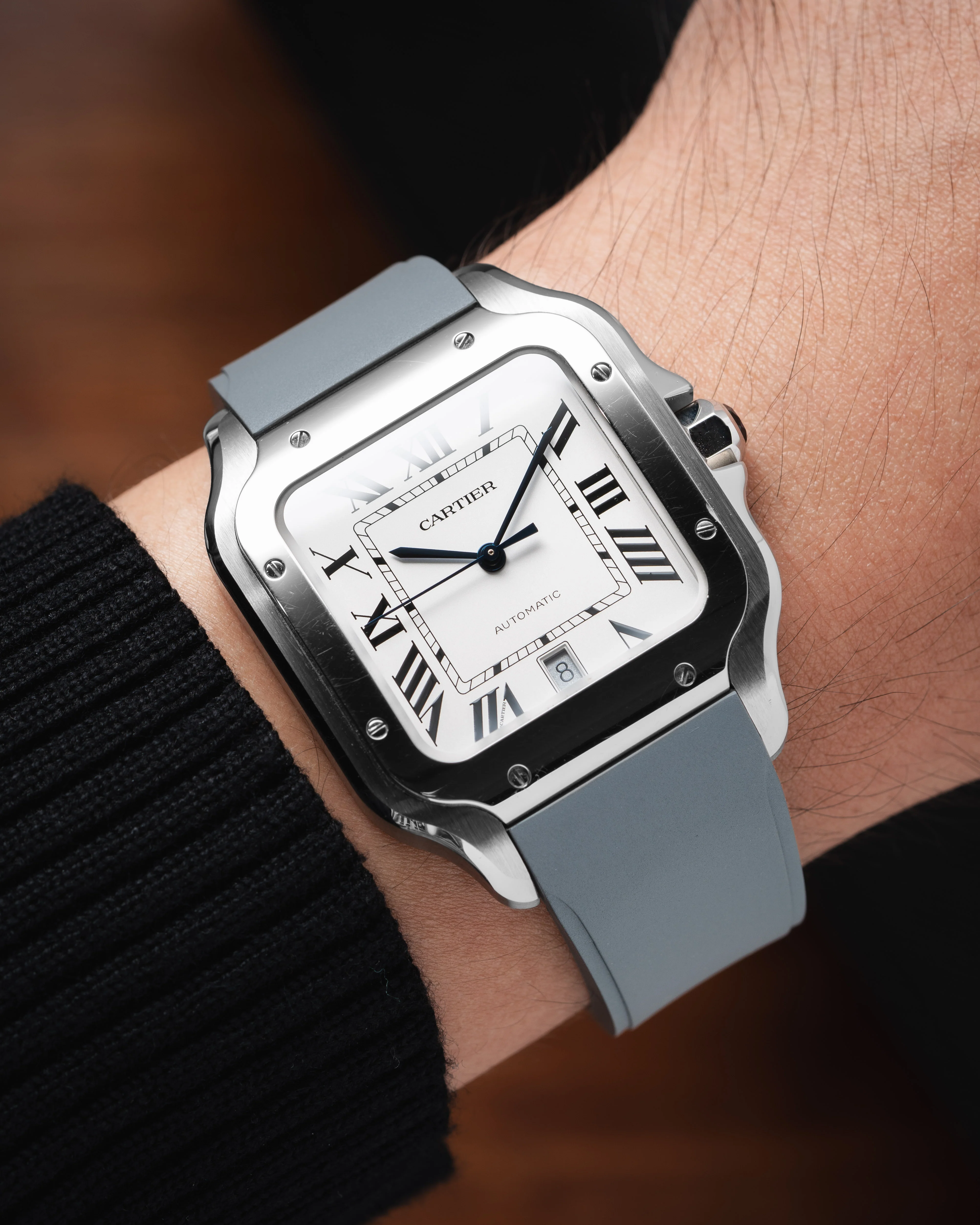 Grey CTS Rubber Strap for Cartier Santos de Cartier - Image 2