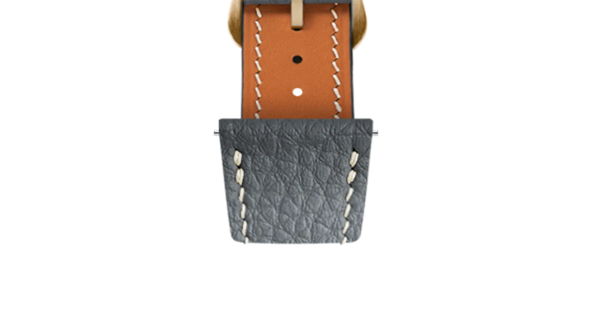 Grey Rubberised Leather (Togo) Strap for Cartier Tank - Image 10