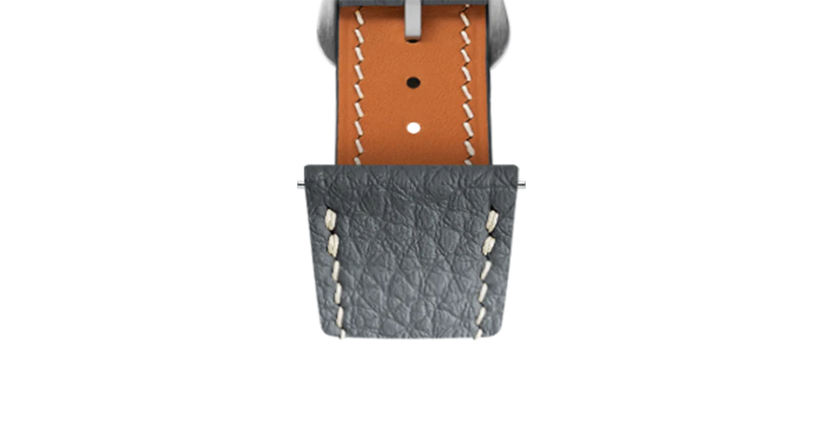 Grey Rubberised Leather (Togo) Strap for Cartier Tank - Image 6