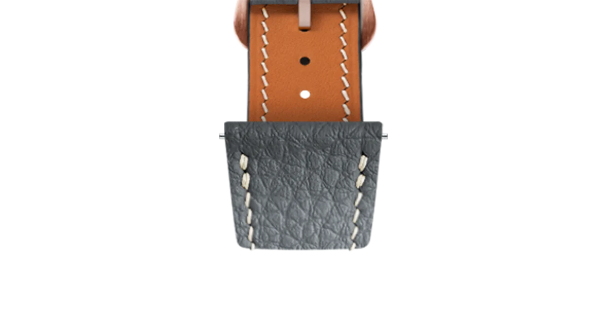 Grey Rubberised Leather (Togo) Strap for Cartier Tank - Image 8
