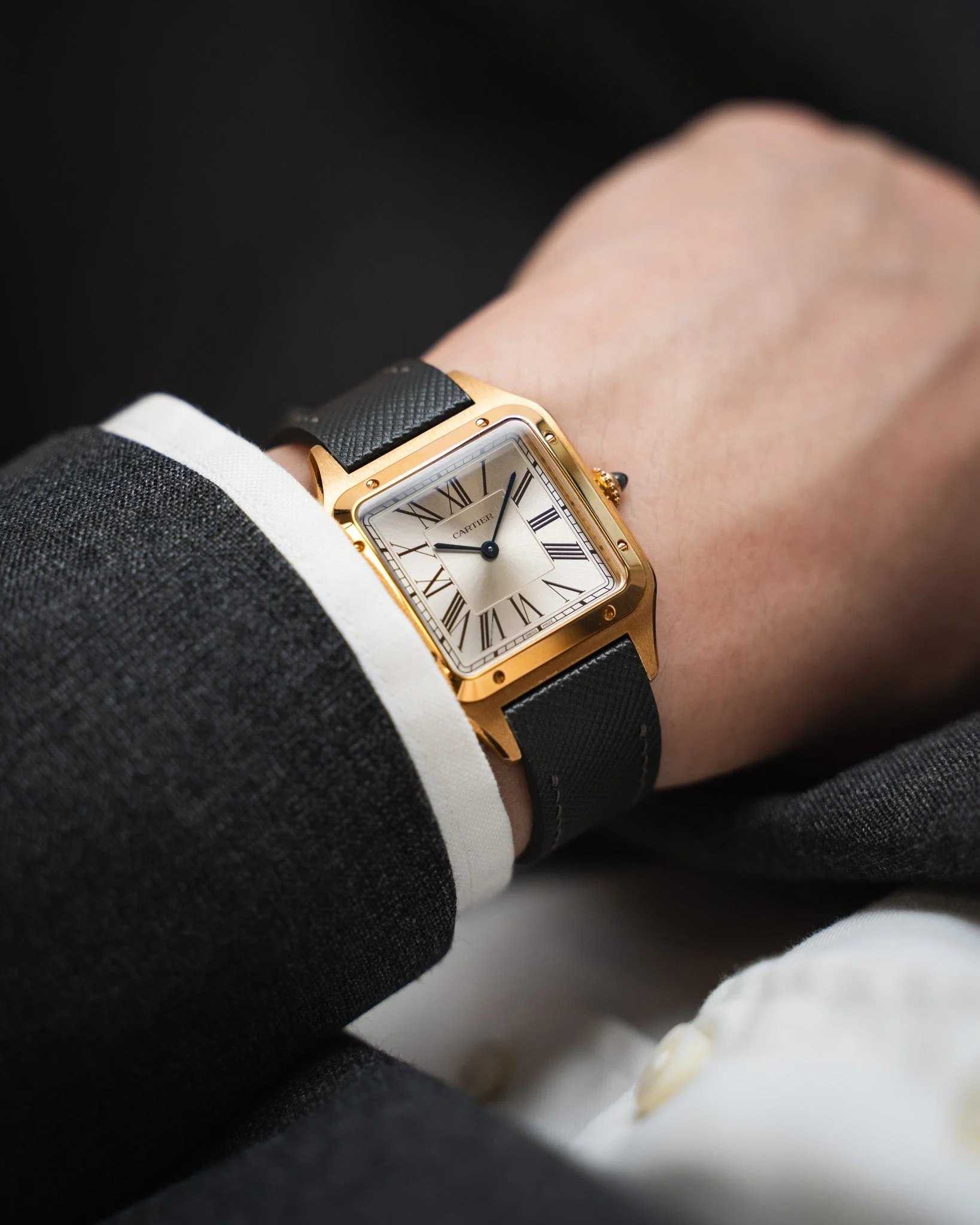 Grey Saffiano Strap for Cartier Santos-Dumont - Image 3