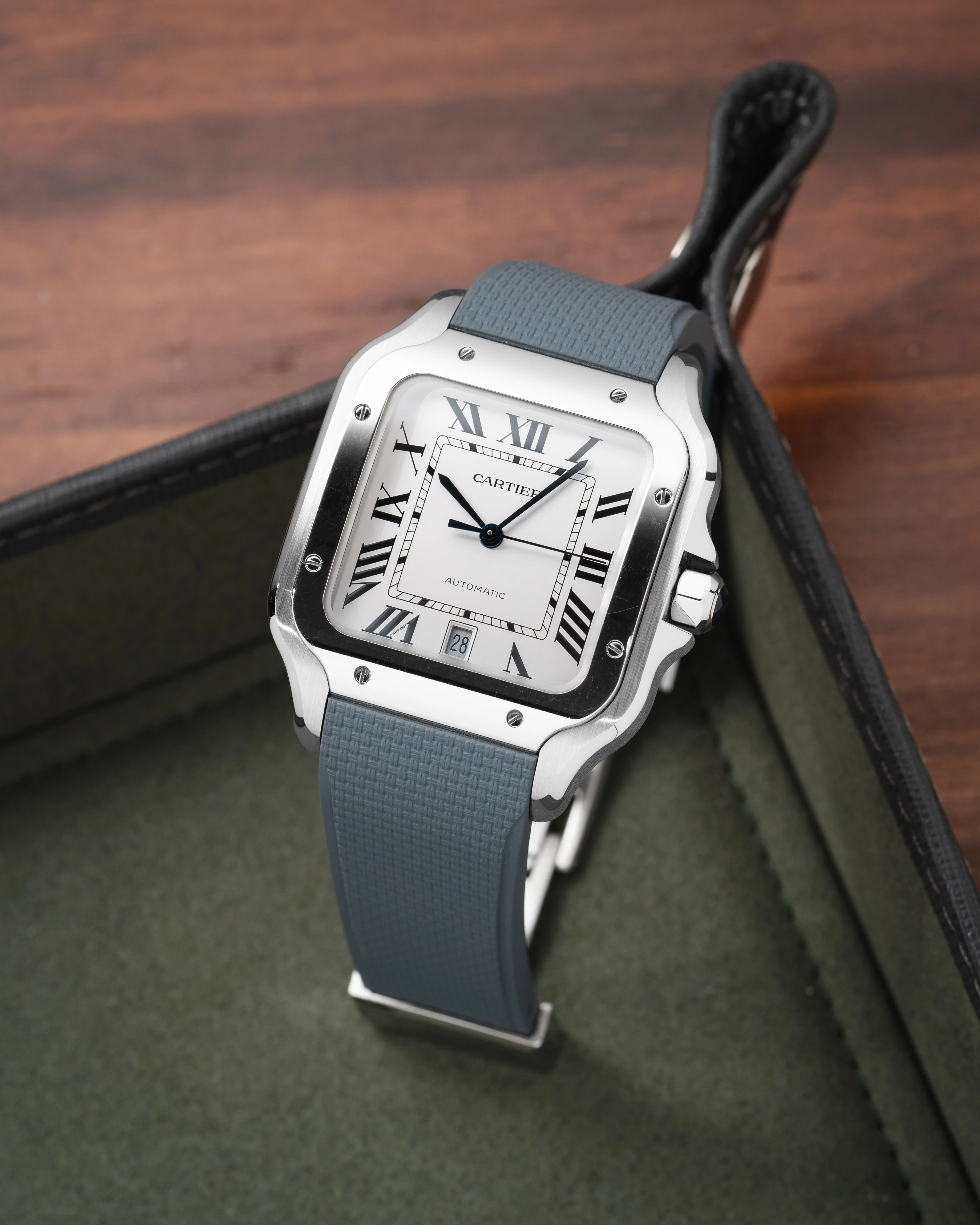 Grey Sailcloth CTS Rubber Strap for Cartier Santos de Cartier - Image 2