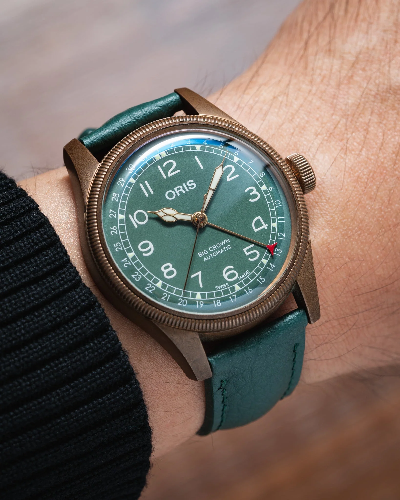 Hunter Green Rubberised Leather (Togo) Signature Strap - Image 3