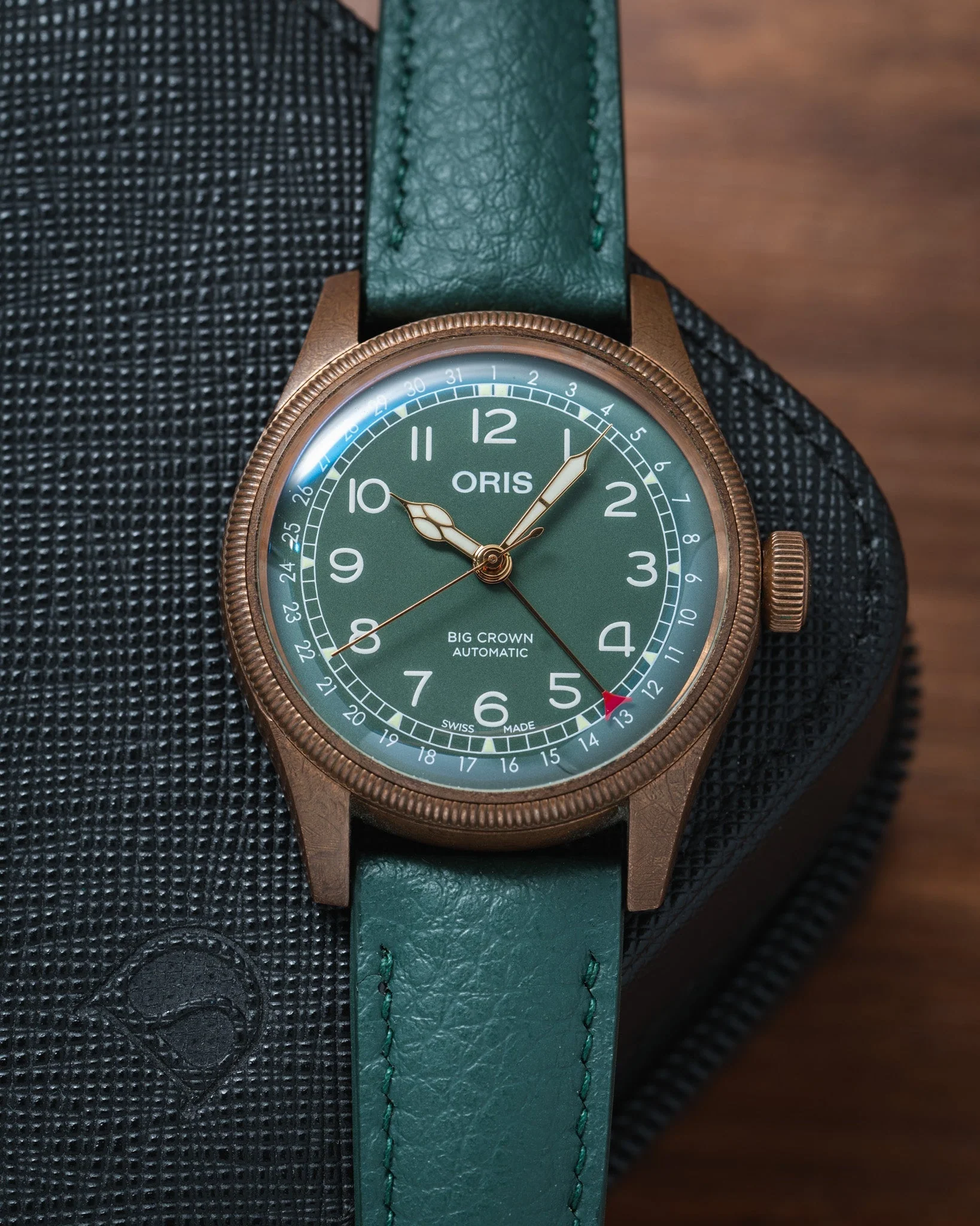 Hunter Green Rubberised Leather (Togo) Signature Strap - Image 4