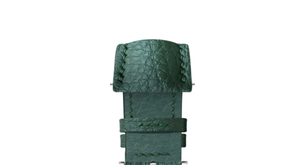 Hunter Green Rubberised Leather (Togo) Signature Strap - Image 5