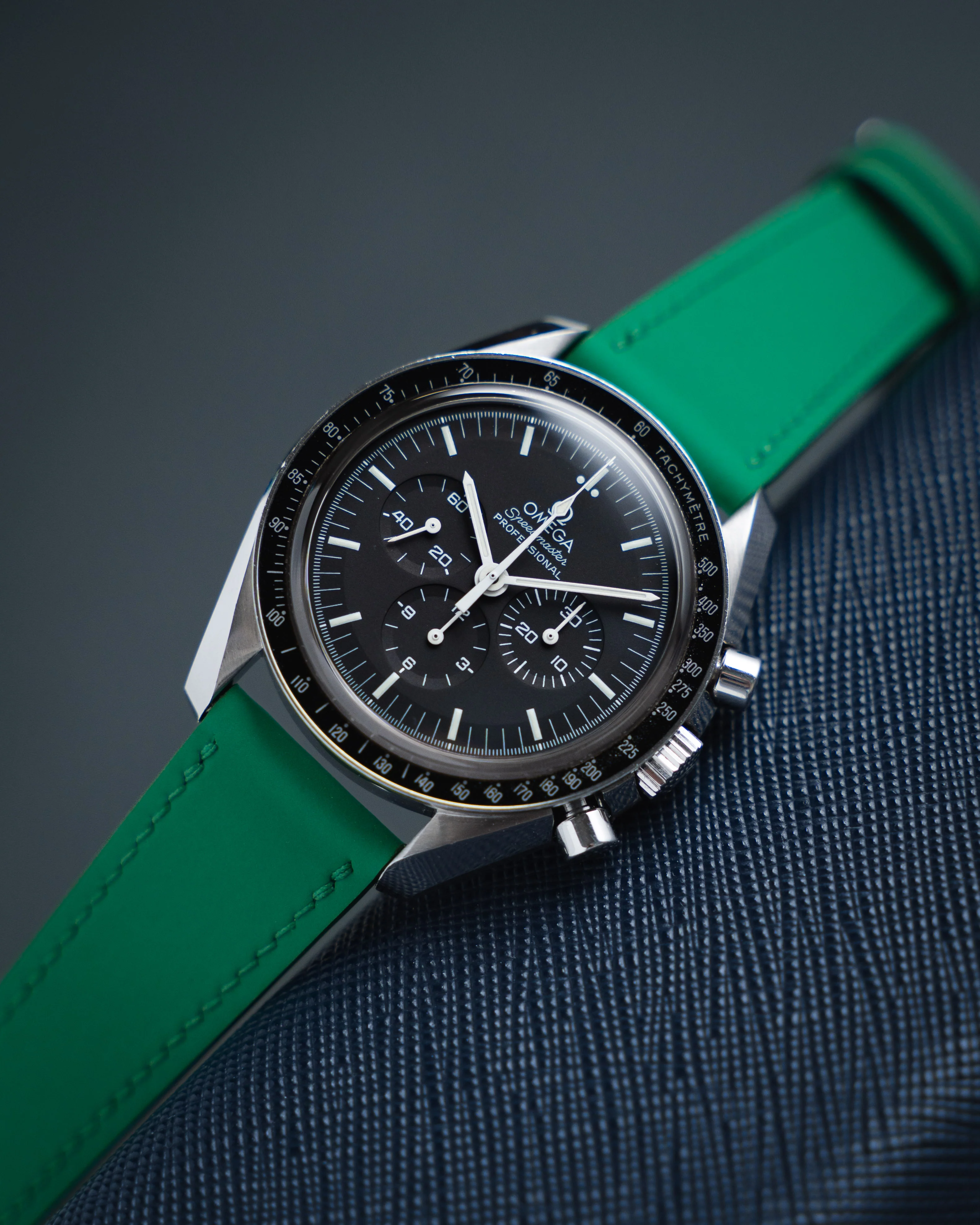 Kelly Green Rubberised Leather (Smooth) Slim Strap - Image 4