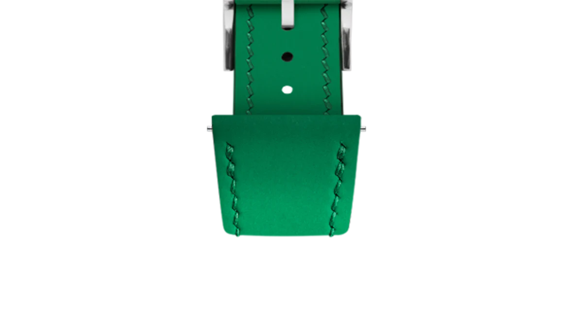 Kelly Green Rubberised Leather (Smooth) Slim Strap - Image 7