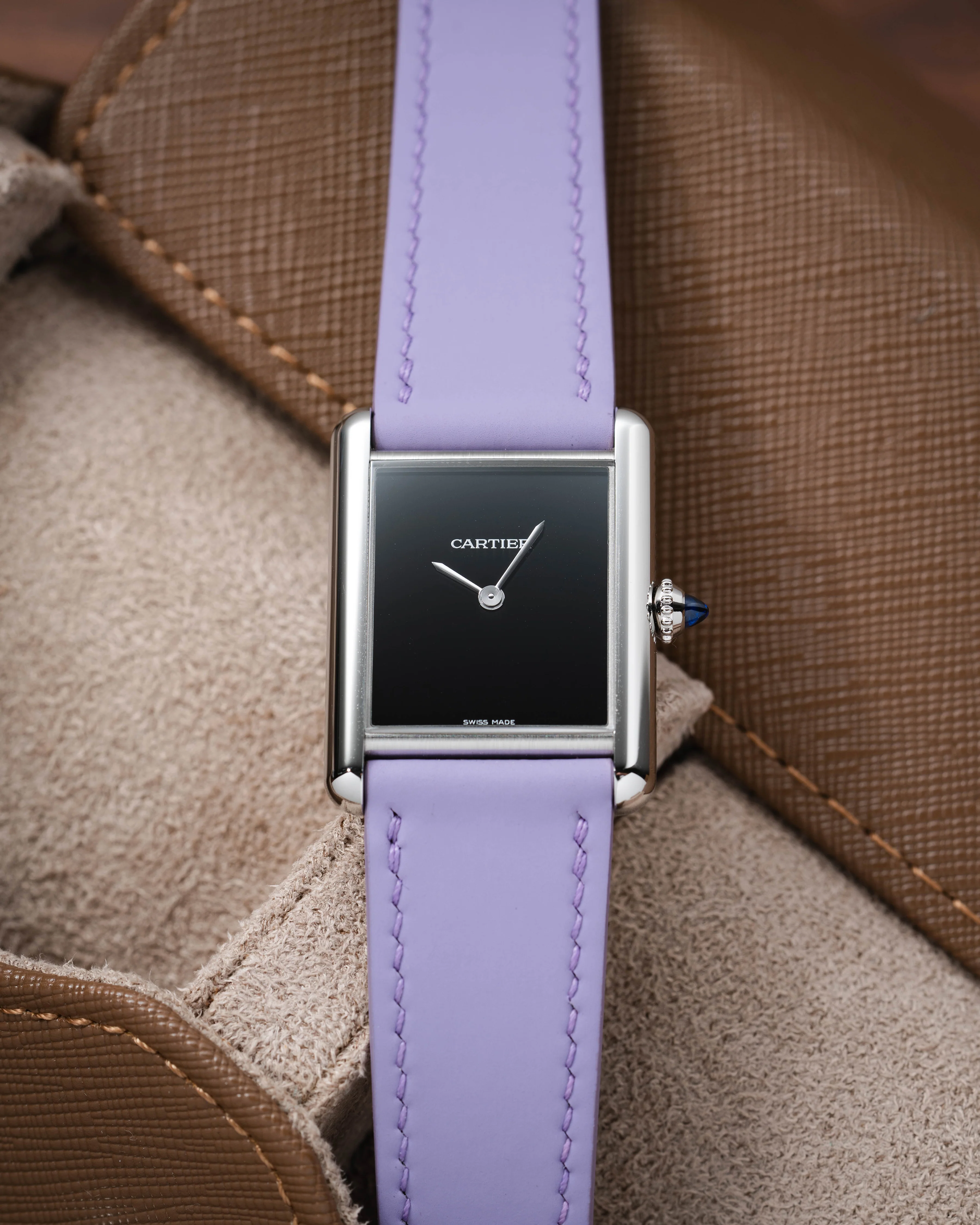 Lavender Rubberised Leather (Smooth) Slim Strap - Image 3