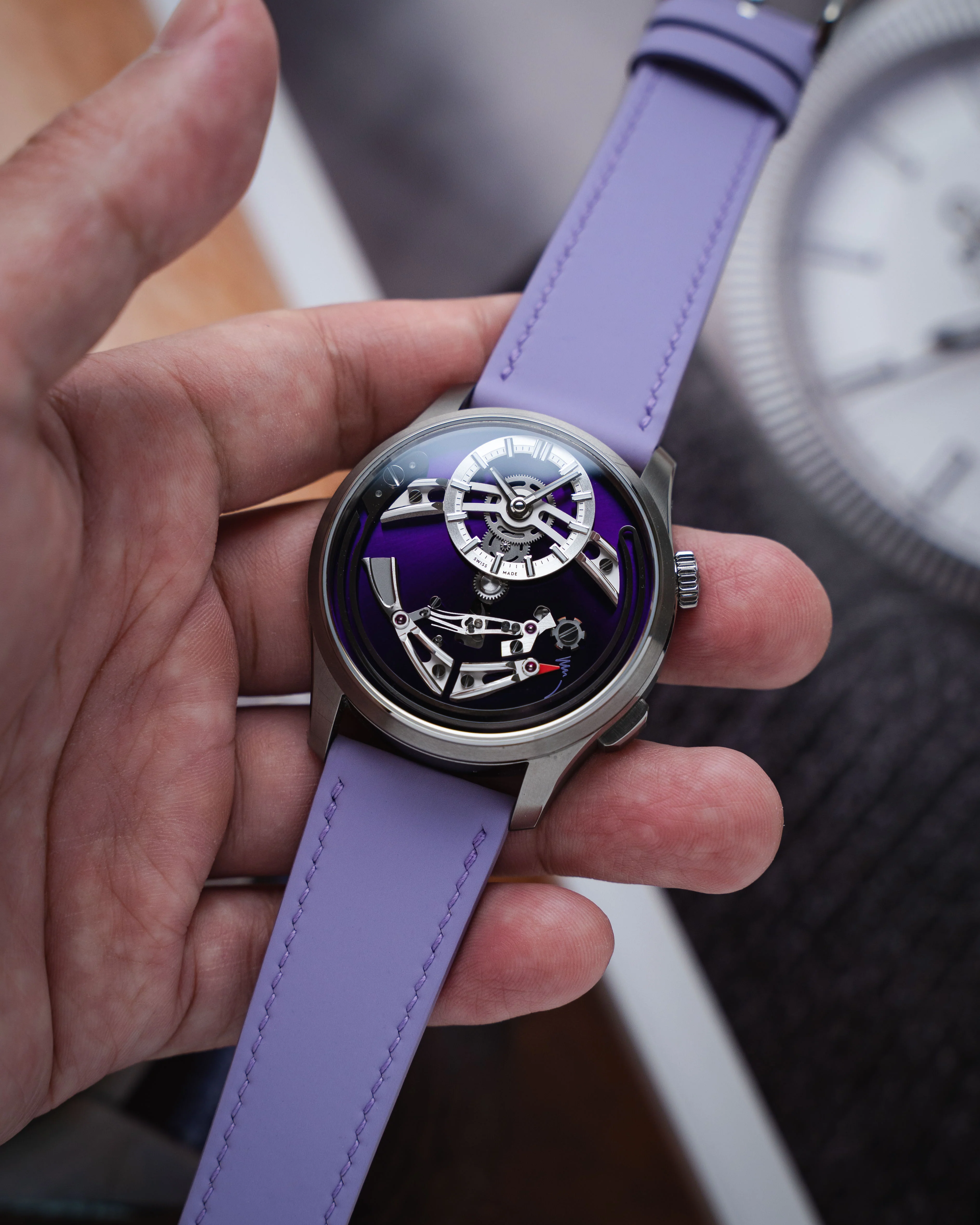 Lavender Rubberised Leather (Smooth) Slim Strap - Image 4