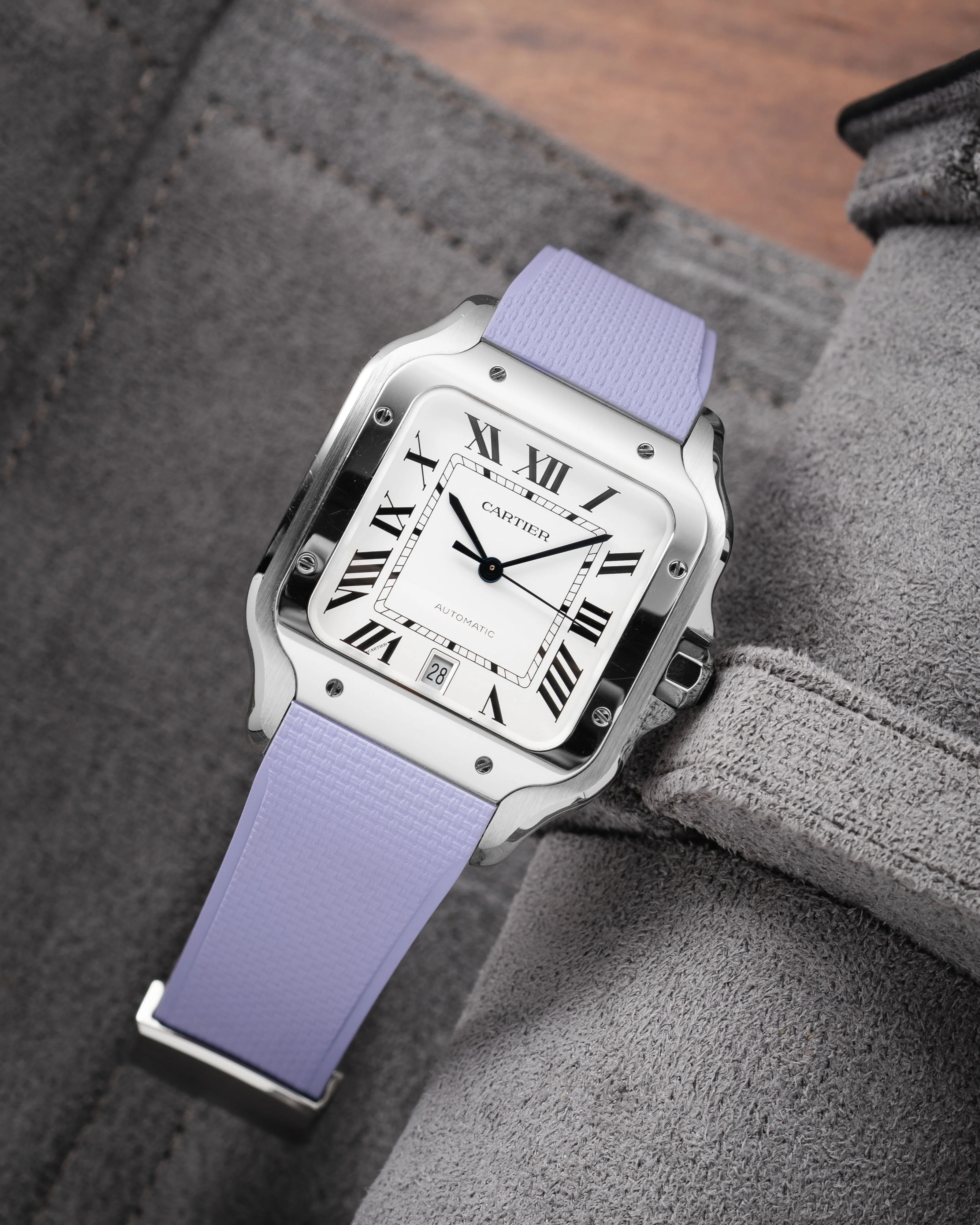 Lavender Sailcloth CTS Rubber Strap for Cartier Santos de Cartier - Image 2