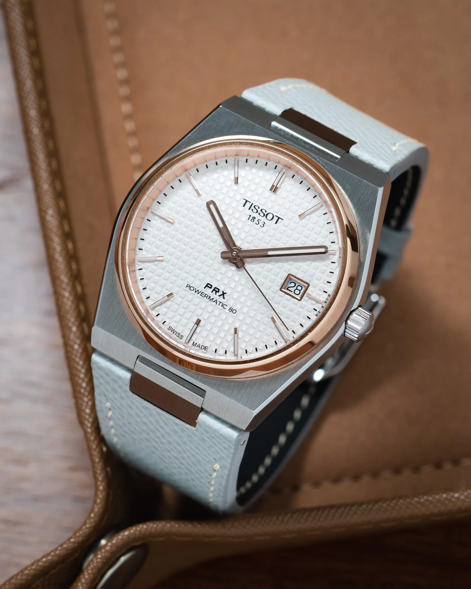 Light Grey Epsom Strap for Tissot PRX - Image 2