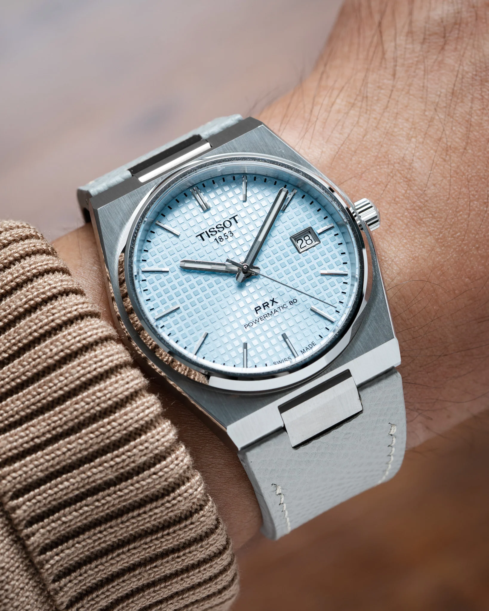 Light Grey Epsom Strap for Tissot PRX - Image 3