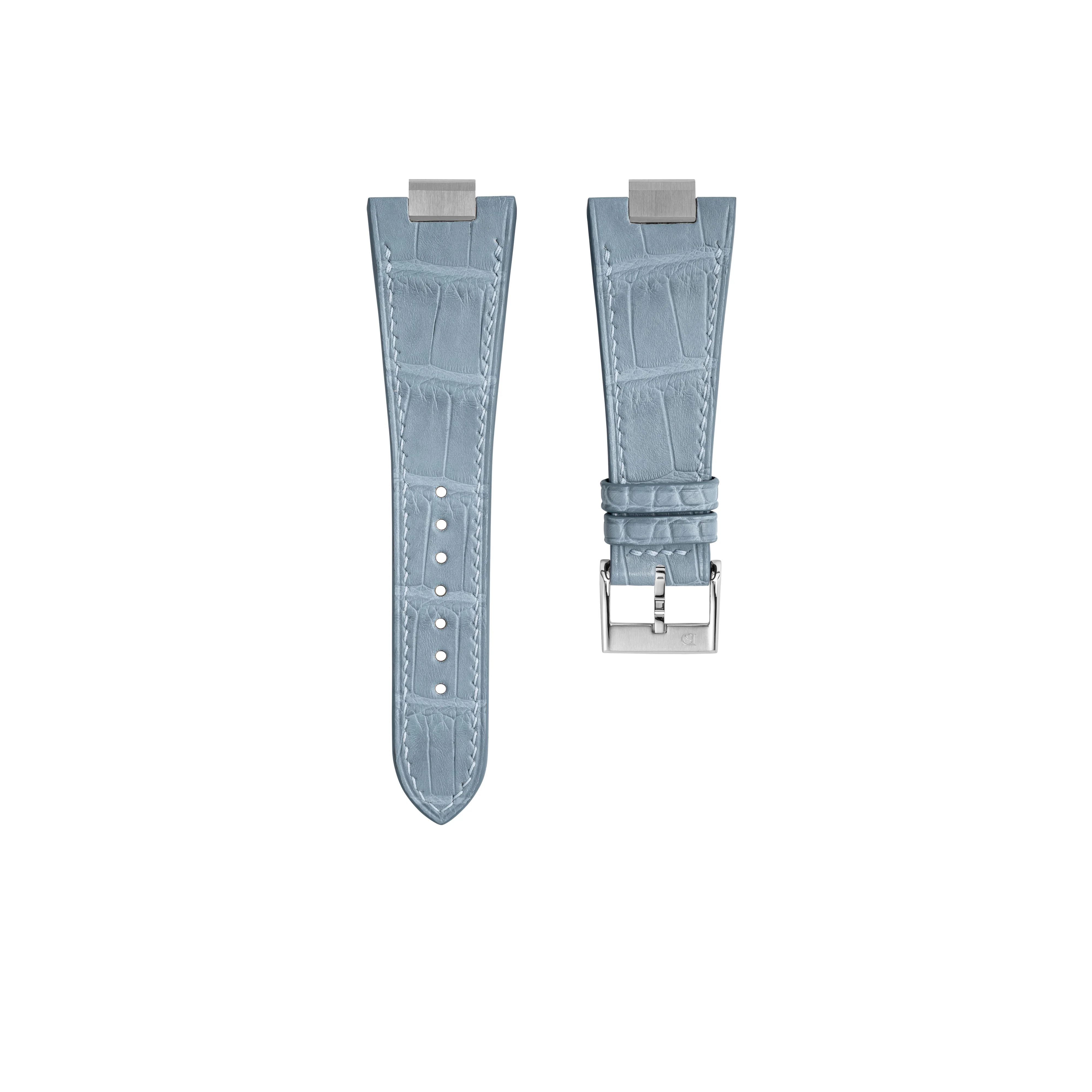 Matte Astral Blue Alligator Strap for Tissot PRX - Image 5