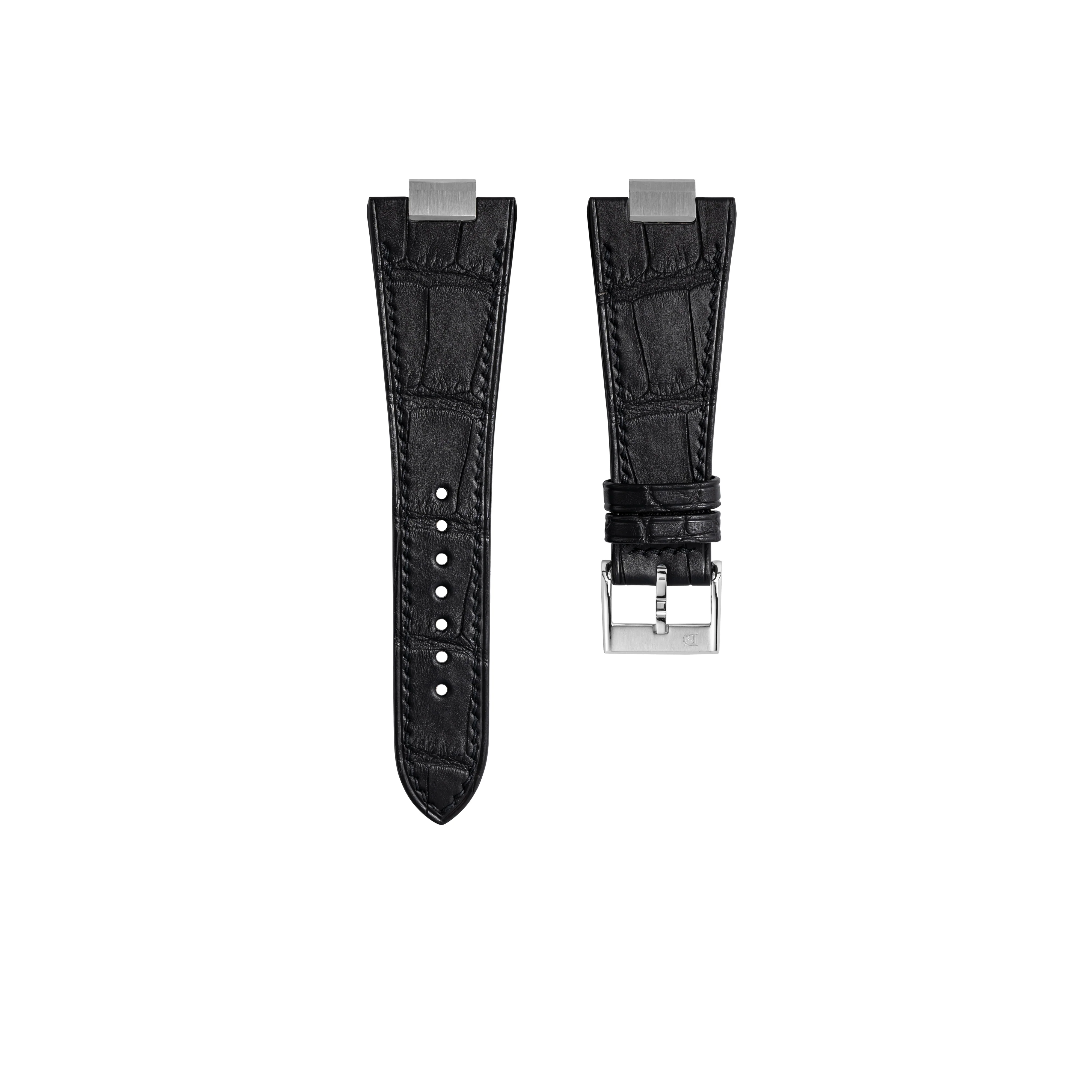 Matte Black Alligator Strap for Tissot PRX - Image 5