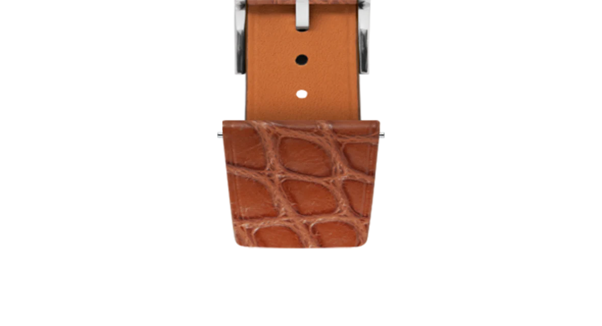 Matte Cognac Alligator Flank Stitchless Strap - Image 6